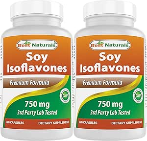 Best Naturals Soy Isoflavones 750 mg 120 Capsules (120 Count (Pack of 2))