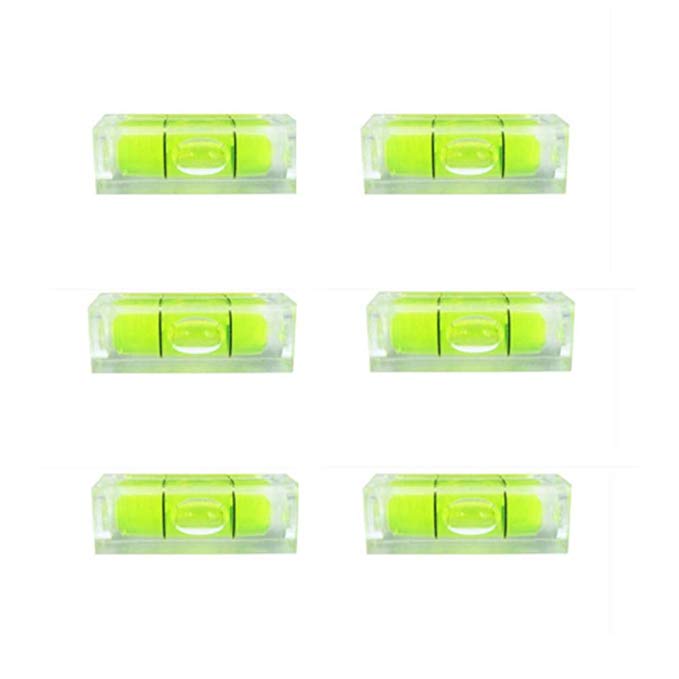 6Pcs/Set Small Bubble Level Frame Mural Hanging 10x10x29mm Mini Square Spirit Level Picture Hanging Levels Mark Measuring Instruments Layout Tools