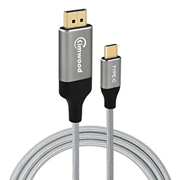 USB C to DisplayPort Cable, Kimwood Nylon Braided 6ft 4K@60HZ (Thunderbolt 3 Compatible) USB Type C to DisplayPort Cable for Galaxy Note 8/S8 /S8, iMac, MacBook, Macbook Pro, Chromebook Pixel and More