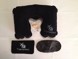 Inflatable Travel Pillow Set By Traveleez For All Modes Of Transportation Deflate For Storage Pouch and Comes With Ear Plugs and Eye Mask A Great Gift For Friends Enhance Your Travel Experience Now