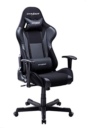 DXRacer USA Formula Series OH/FD101/N Gaming Chair Computer Chair Office Chair Ergonomic Design Swivel Tilt Recline Adjustable with Tilt Lock, Includes Headrest Pillow and Lumbar Cushion (Black)
