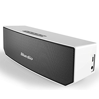 Bluedio BS-3 (Camel) Portable Bluetooth speakers Revolution 3D Audio Neodymium magnets /52mm drivers units /Rich bass wireless Soundbar / Excellent 3D stereo music surround scene Retail-Gift packgage (White)