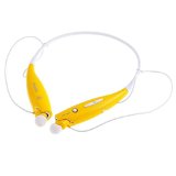HV-800 Wireless Bluetooth Music Stereo Universal Headset Headphone Vibration Neckband Style for iPhone iPad Samsung Yellow