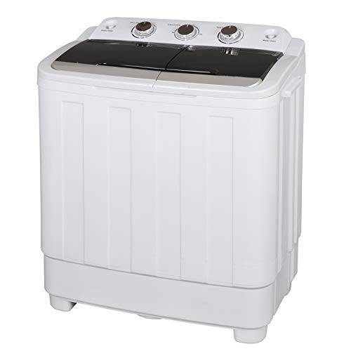 ZENY Portable Small Compact Washing Machine Twin Tub Washer Machine Spin Cycle w/Hose,17lbs