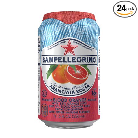San Pellegrino Sparkling Fruit Beverages, Aranciata Rossa/Blood Orange 11.15-ounce cans (Total of 24)
