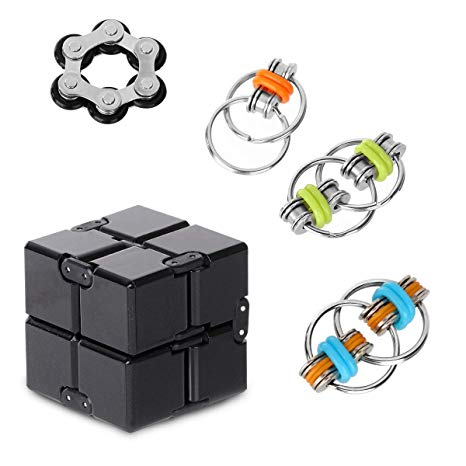 Anti-Anxiety Toys,Fidget Finger Toys,Contain Infinity Cube ,Flippy Chain,Roller Chain, Relieving Stress Boredom ADHD Autism,Easy to Carry and Use