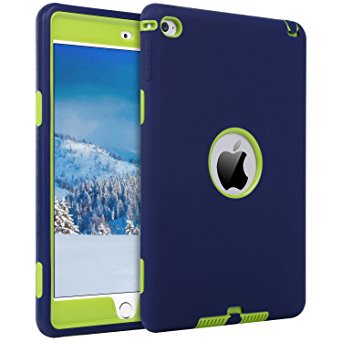 iPad Mini 4 Case,iPad Mini 4 Retina Case,BENTOBEN Heavy Duty Rugged Shock-Absorption / High Impact Resistant Hybrid Three Layer Armor Full Body Protective Case Cover for iPad Mini 4, Navy Blue/Green