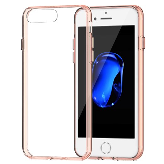 iPhone 7 Plus Case, JETech Apple iPhone 7 Plus Case Cover Shock-Absorption Bumper and Anti-Scratch Clear Back for iPhone 7 Plus 5.5 Inch (Rose) - 3431B