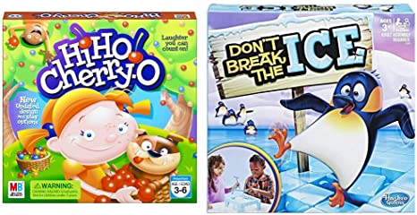 Hasbro Hi Ho! Cherry-O Board Game for 2 to 4 Players Kids Ages 3 and Up (Amazon Exclusive) & Don't Break The Ice Game