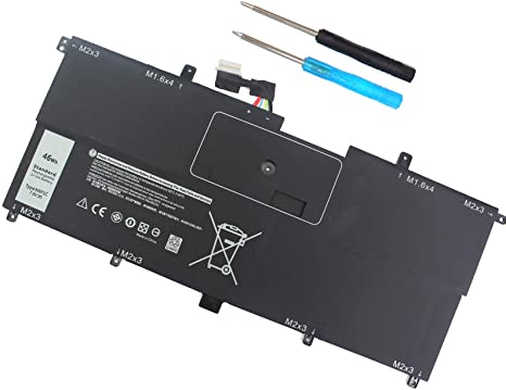 NNF1C Laptop Battery for Dell XPS 13 2 in 1 9365 XPS 13 9365 2-in-1 2017 Dell XPS 13-9365-D1605TS D1805TS D2805TS D3605TS D3805TS D4605TS Series HMPFH 0NNF1C NP0V3 0HMPFH P71G P71G001 7.6V 46WH