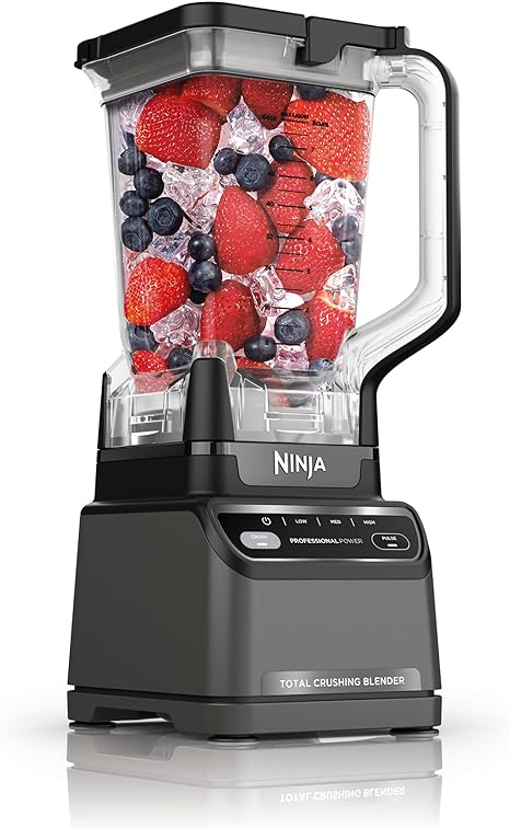 Ninja BR201AMZ Professional Blender 2.0, 1200 Watts, Auto-iQ Program, Total Crushing Blades, 72-oz. Pitcher, 4 Manual Speeds for Smoothies, Shakes, and Frozen Drinks, Dishwasher-Safe Parts, Dark Grey