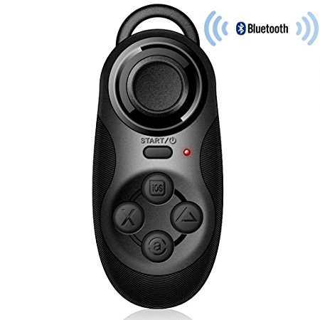 Jozabova VR Headset Remote Controller Wireless Multifunctional Bluetooth Shutter Gamepad Remote Control Gamepad For VR Glasses Compatible With IOS or Android Smart phones (Black)