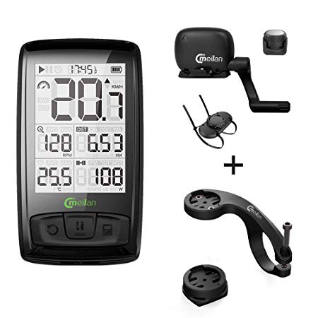 Meilan Cycling Computer M4 ANT  BLE4.0 Wireless Bike Computer with Cadence/Speed Sensor Waterproof
