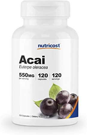 Nutricost Acai 550mg, 120 Capsules - Veggie Capsules, Non-GMO, Gluten Free