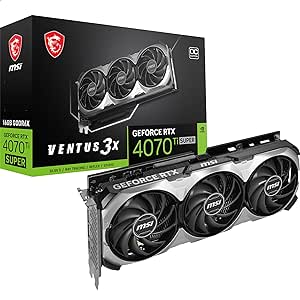 MSI GeForce RTX 4070 Ti SUPER 16G VENTUS 3X OC Graphics Card - 16GB GDDR6X, 2655 MHz, PCI Express Gen 4, 256-bit, 3x DP v1.4a, HDMI 2.1a (Supports 4K & 8K HDR)