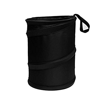 FH GROUP FH1121BLACK Auto Car Trash Can Portable Collapsible Car Trash Can Waterproof Garbage Container Large, Black Color