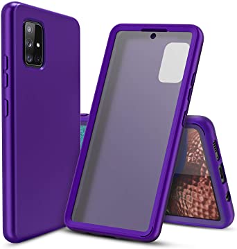 Cbus Wireless Full Body Silicone Case with Built-in Screen Protector for Samsung Galaxy A51 5G (Purple)