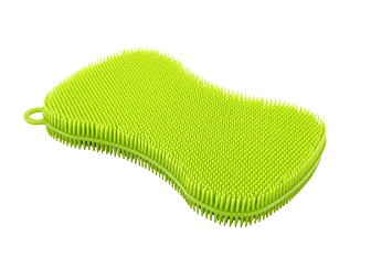 Kuhn Rikon Stay Clean Silicone Scrubber, Green