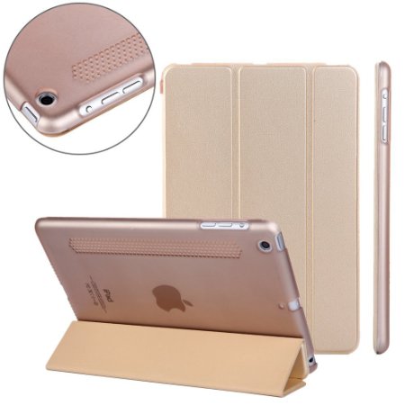 Nouske Apple iPad Air 2 Case Cover Smart  Stand  Magnetic  Leather  Clear Champagne Gold