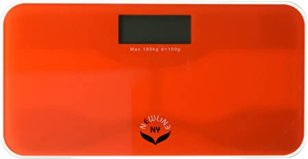 NewlineNY SBB-0720N-NYRO Step-On Mini Travel Bathroom Scale, Red Orange