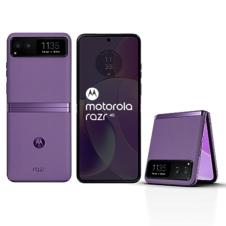 Motorola razr 40 (Summer Lilac, 8GB RAM, 256GB Storage) | External AMOLED Display | 6.9" AMOLED 144Hz Display | 64MP Main Camera | Android 13