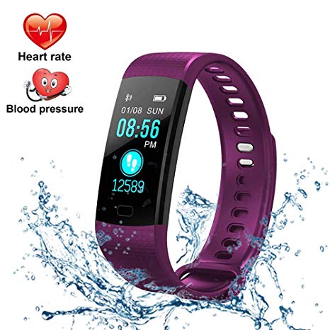 WELTEAYO Fitness Tracker, Activity Watch with Blood Pressure Monitor, Color Screen Smart Bracelet with Sleep Monitor, IP67 Waterproof Band with Step, Calories Counter, Call SMS SNS Reminder