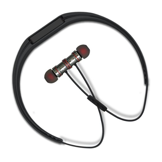 TAIR Wireless Bluetooth Sports Headphone With MicNeckband Type With EarhooksExercise EarbudsCool Black