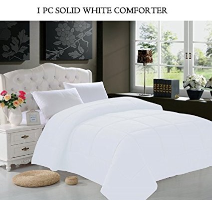 Elegant Comfort Down Alternative Silky-Soft Double-Fill Comforter Duvet Insert, King, White