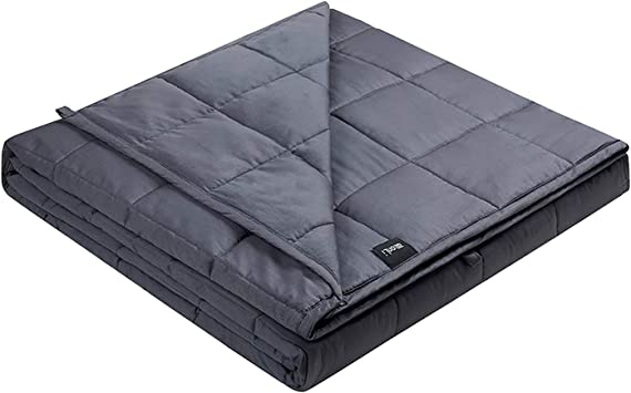 ZonLi Cooling Adult Weighted Blanket Soft Weighted Blanket for Adults with Glass Beads, Gift for Your Loved (Dark Grey, 48''x72'',20lbs)