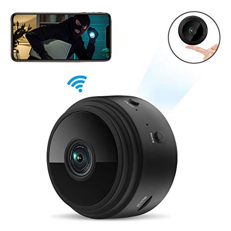 Mini Spy Camera Wireless Hidden Tiny Nanny Cam, ieGeek 1080P HD Wi-Fi Small Secret Security Cameras with Built-in Battery Motion Detection&Alerts/Sound &Video Recording/Invisible LEDs Night Vision