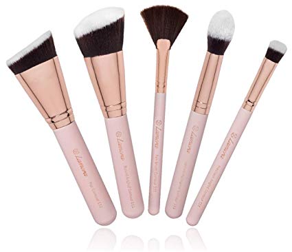 Pro Contour Makeup Brush Set - Synthetic Face Contouring Sculpting and Highlighting Kit - Cream Blush Powder Flat Nose Cheek Round Small Angled Fan Tapered Precision Kabuki Foundation Brushes