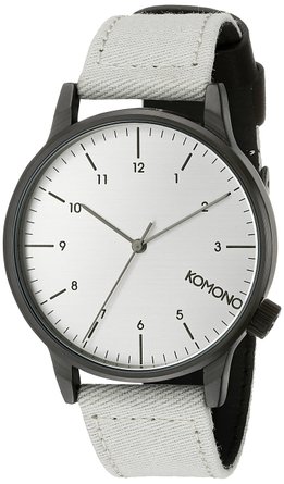 Unisex KOM-W2120 Winston Heritage Series Stainless Steel Watch With Grey Canvas Band