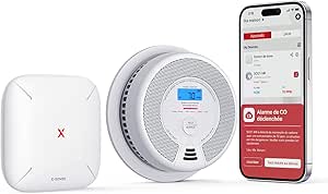 X-Sense Détecteur de Fumée et de Monoxyde de Carbone Connecté, Kit de Sécurité pour la Maison avec Station de Base SBS50, Compatible avec l'Appli X-Sense Home Security, SC07-MR11