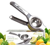 iPerfect Kitchen Stainless Steel Lemon and Lime Squeezer - Professional Manual Citrus Juicer
