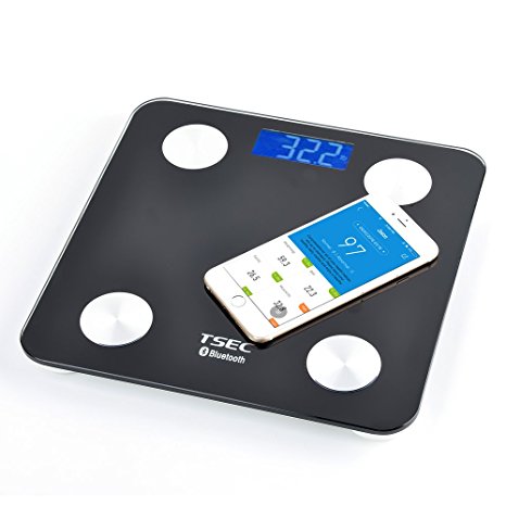 Hug Flight Digital Body Weight 8 Functions Bluetooth Measurement Smart Digital BMI Scale Body Fat Scale Analyzer Weight Scale with App for iOS and Android