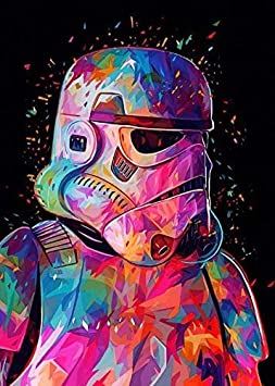 PANACARE 5D Diamond Painting, DIY Star Wars Diamond Painting Art Kits for Adults, Full Drill Round Diamond Gem Art Kit Painting Perfect for Home Wall Decor(Canvas Size: 11.8 x 15.7inch) (SW1)