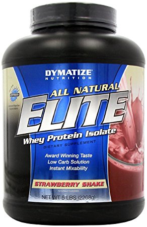 Dymatize Nutrition Elite Natural Protein, Strawberry Shake, 5 Pound