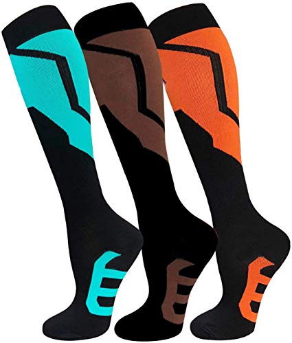 Copper Compression Socks for Men & Women(3 Pairs),15-20mmHg is Best for Running,Athletic,Medical,Pregnancy,Travel