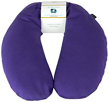 Neck Pain Relief Pillow - Hot / Cold Therapeutic Herbal Pillow For Shoulder & Neck Pain, Stress & Migraine Relief (Royal Purple - Organic Cotton)