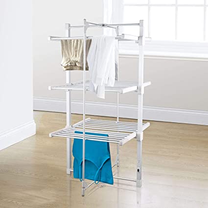 3 Tier Heated Airer Electric Clothes Airer 36 Rails Deluxe Portable Folding Dryer 21m of Drying Space