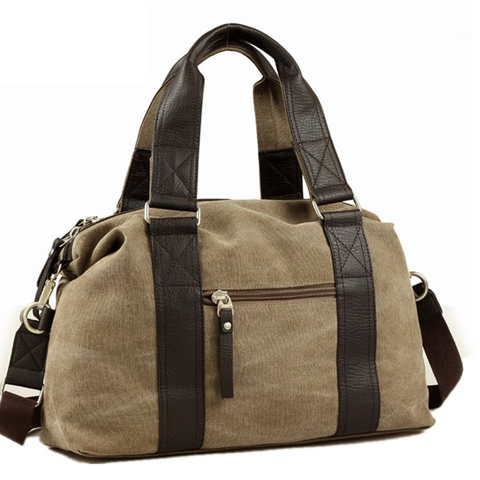 Toupons Fashion Vintage Medium Small Canvas Duffel Bag for Men Women Best Travel Luggage Tote Lightweight Carry on Bags