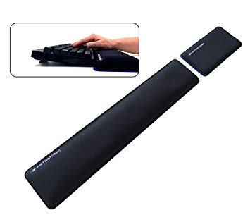 Bundle (XXL and Large) Keyboard Wrist Rest/Wrist Pad, Full-Size and Compact, Padded Water Resistant, Ergonomic Memory Foam Gel, Stitched Edges, No Odor Anti-Slip Rubber Base, Black by Metratonic