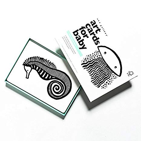 Wee Gallery Art Cards for Baby, High Contrast Black and White Cards for Baby, Sea Collection - 0 to 12 Months