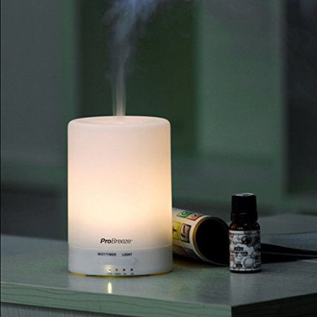 Pro Breeze® Ultrasonic Aroma Diffuser and Humidifier with 7 Colour Changing LED Lights. Aromatherapy Mist for Home, Office and Spa
