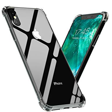 iPhone X Case Transparent Soft TPU Crystal Clear Slim Flexible Drop Protection Cover, Wireless Charging Compatible for iPhone X (2017)