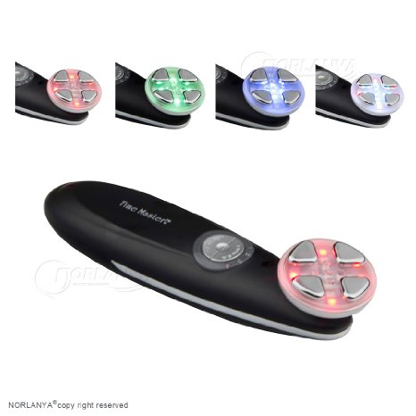 NORLANYA Facial Skin Care Time Master, RF Face Toning, Face Lift Device 5 Colors LED Photon Therapy Rechargeable Black