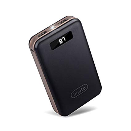 iMuto 20000mAh Compact External Battery Power Bank Portable Charger with Smart LED Digital Display and Quick Charge Backup Battery Pack Camping Portable Battery Charger for iPhone 6 6S Plus 6 5S 4S iPad Air 2 mini 3 Pro Samsung Galaxy Note 4 5 3 S6 Edge S6 S5 S4 Tab Google Nexus 6 5 4 LG G3 G4 HTC One M8 M9 Motorola Moto X SONY Xperia Z3 4 2 PS Vita Gopro Smart Phones and Tablets Black
