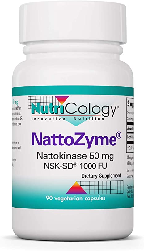 NutriCology NattoZyme 50 mg Nattokinase NSK-SD - Cardiovascular/Circulatory Health - 90 Vegetarian Capsules