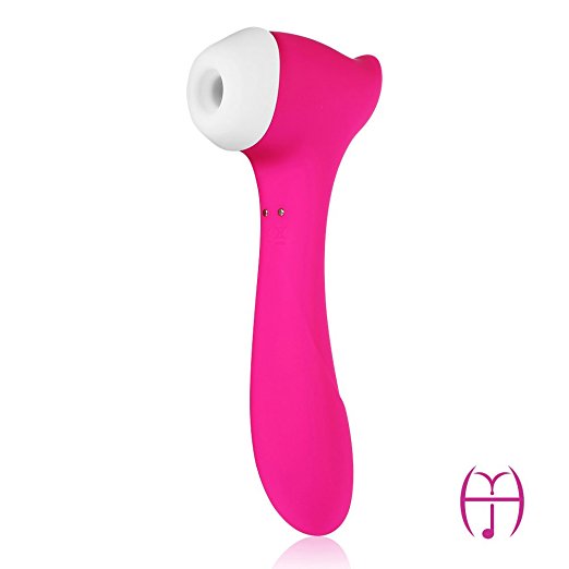 YHJ Sucker & Vibrator, Waterproof Rechargeable G Spot & Nipple & Clitoris Stimulator, 11 Powerful Vibrating Modes Sex Toy (Pink)