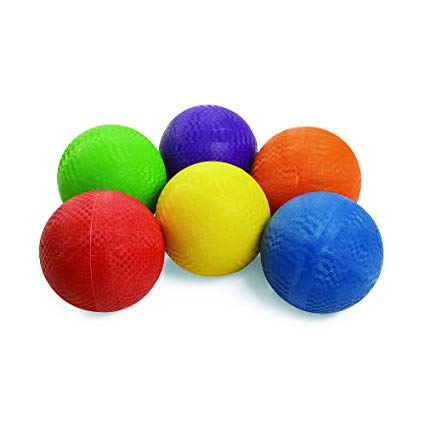 Excellerations COLORPG Premium Rubber Playground Balls (Pack of 6)